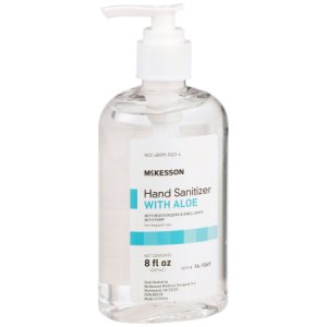 Hand Sanitizer with Aloe McKesson 8 oz. Ethyl Alcohol Gel Pump Bottle