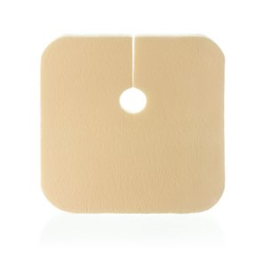 Foam Dressing DermaFoam   Tracheostomy 3-1/2 X 3-1/2 Inch Fenestrated Square Non-Adhesive without Border Sterile