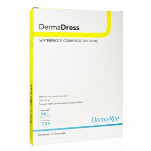 Composite Dressing DermaDress    Waterproof 4 X 10 Inch Polyester / Rayon / Nonwoven Sterile