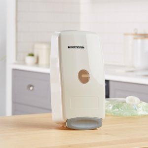 Hand Hygiene Dispenser McKesson White Plastic Manual Push 1000 mL Wall Mount