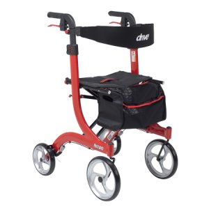 4 Wheel Rollator drive    Nitro Red Adjustable Heigh / Tall / Folding Aluminum Frame