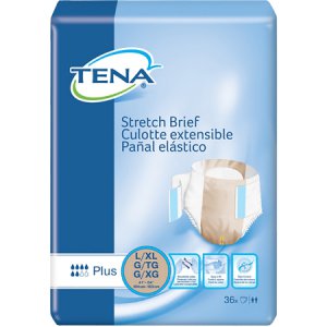 Unisex Adult Incontinence Brief TENA   Stretch    Plus Large / X-Large Disposable Moderate Absorbency