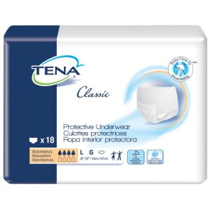 Unisex Adult Absorbent Underwear TENA   Classic Pull On with Tear Away Seams Large Disposable Moderate Absorbency