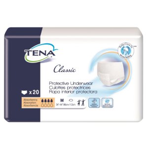 Unisex Adult Absorbent Underwear TENA   Classic Pull On with Tear Away Seams Medium Disposable Moderate Absorbency