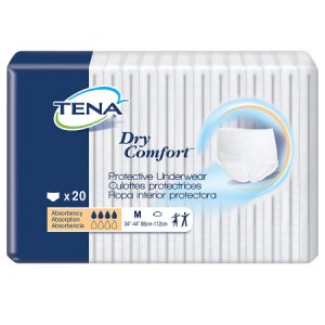 Unisex Adult Absorbent Underwear TENA   Dry Comfort    Pull On with Tear Away Seams Medium Disposable Moderate Absorbency