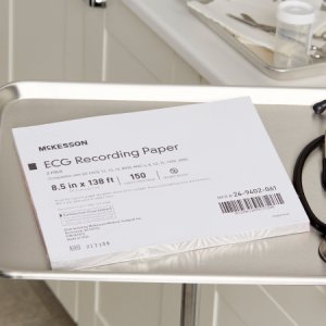 Diagnostic Recording Paper McKesson Thermal Paper 8-1/2 Inch X 138 Foot Z-Fold Red Grid