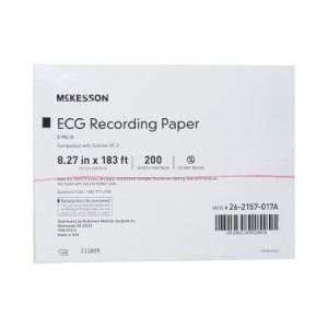 Diagnostic Recording Paper McKesson Thermal Paper 8.27 Inch X 183 Foot Z-Fold Red Grid