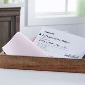 Diagnostic Recording Paper McKesson Thermal Paper 8.27 Inch X 183 Foot Z-Fold Red Grid