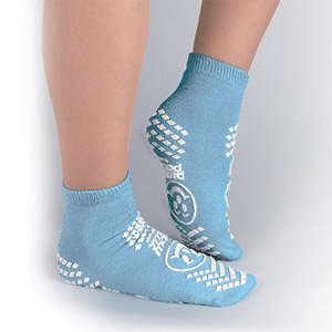 Slipper Socks Pillow Paws   Youth Light Blue Ankle High