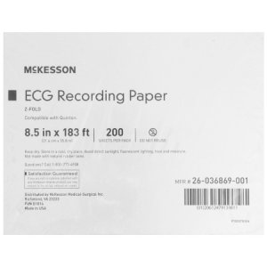 Diagnostic Recording Paper McKesson Thermal Paper 8-1/2 Inch X 183 Foot Z-Fold Red Grid