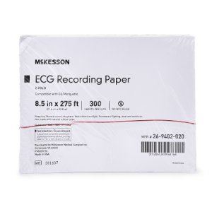 Diagnostic Recording Paper McKesson Thermal Paper 8-1/2 Inch X 275 Foot Z-Fold Red Grid