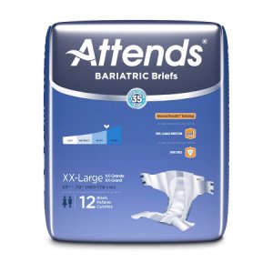 Unisex Adult Incontinence Brief Attends   Bariatric 2X-Large Disposable Heavy Absorbency