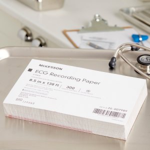 Diagnostic Recording Paper McKesson Thermal Paper 8-1/2 Inch X 138 Foot Z-Fold Red Grid