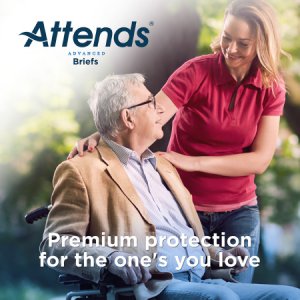 Unisex Adult Incontinence Brief Attends   Advanced Large Disposable Heavy Absorbency