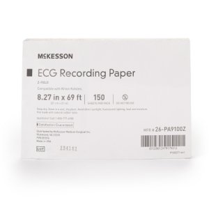 Diagnostic Recording Paper McKesson Thermal Paper 8.27 Inch X 69 Foot Z-Fold Red Grid