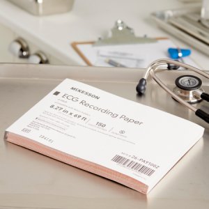 Diagnostic Recording Paper McKesson Thermal Paper 8.27 Inch X 69 Foot Z-Fold Red Grid