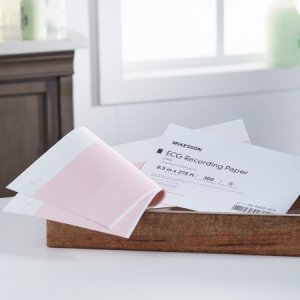 Diagnostic Recording Paper McKesson Thermal Paper 8-1/2 Inch X 275 Foot Z-Fold Red Grid