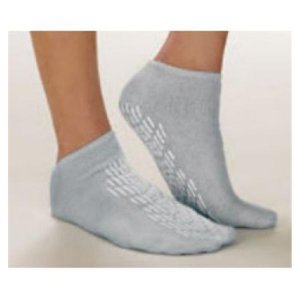 Slipper Socks Terry Treads   Medium Blue Ankle High