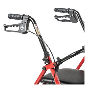 4 Wheel Rollator drive    Red Adjustable Height / Folding Steel Frame