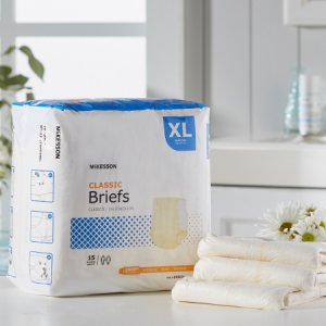 Unisex Adult Incontinence Brief McKesson Classic X-Large Disposable Light Absorbency