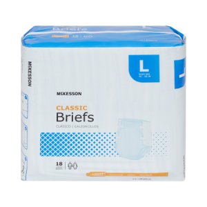 Unisex Adult Incontinence Brief McKesson Classic Large Disposable Light Absorbency