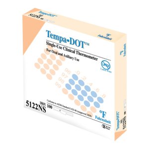 Disposable Oral Thermometer Tempa  DOT    99 to 104   F Color Dots Display