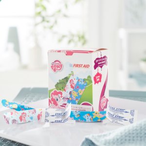 Adhesive Strip American   White Cross Stat Strip   3/4 X 3 Inch Plastic Rectangle Kid Design (My Little Pony) Sterile
