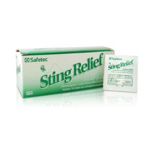 Sting and Bite Relief Safetec   Towelette Individual Packet