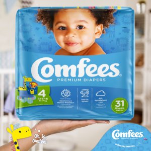 Unisex Baby Diaper Comfees   Size 4 Disposable Moderate Absorbency