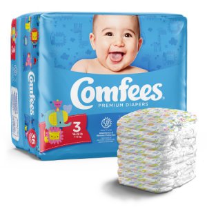 Unisex Baby Diaper Comfees   Size 3 Disposable Moderate Absorbency